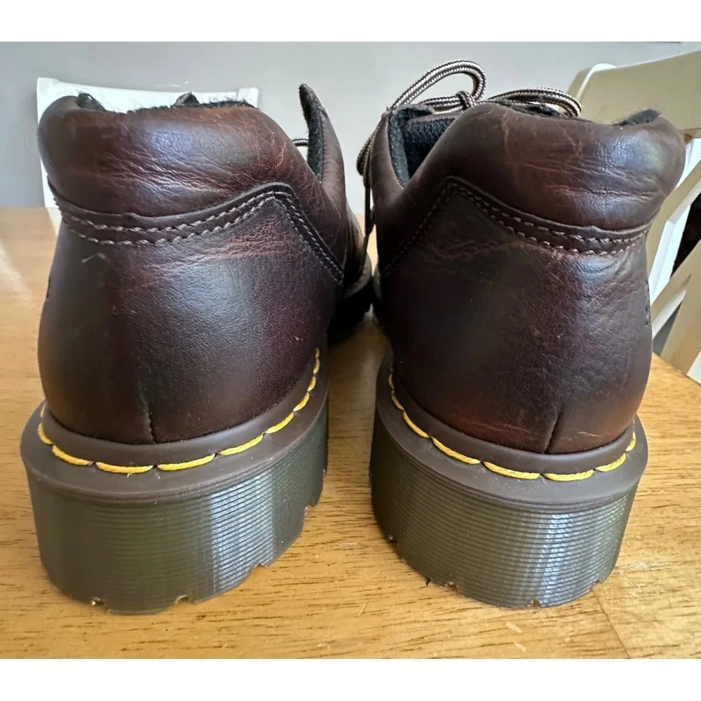 VTG Dr. Martens Brown Leather Chunky Platform Shoes Mens 12 NEW Y2K 10938 READ